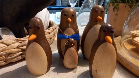 wood turned box with a metal penguin head|wood turning penguins .